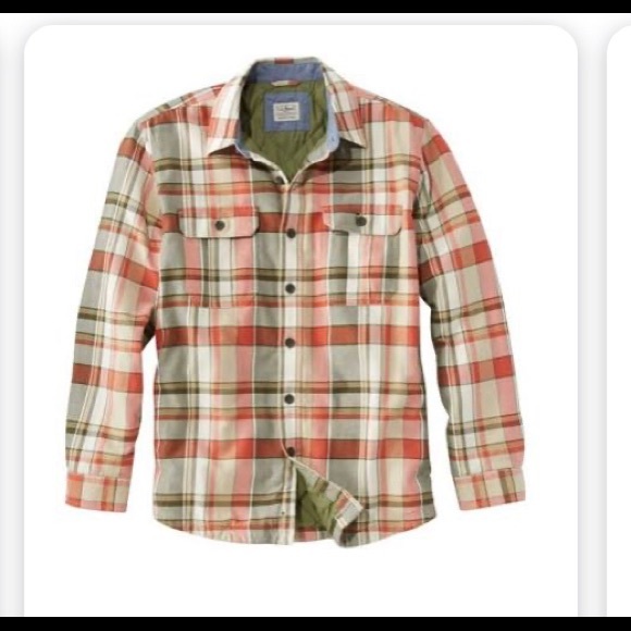 L.L. Bean Fleece Lined Flannel Button Down - Picture 5 of 5